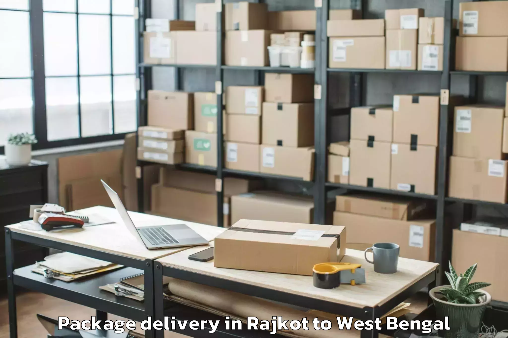 Reliable Rajkot to West Bengal University Of Heal Package Delivery